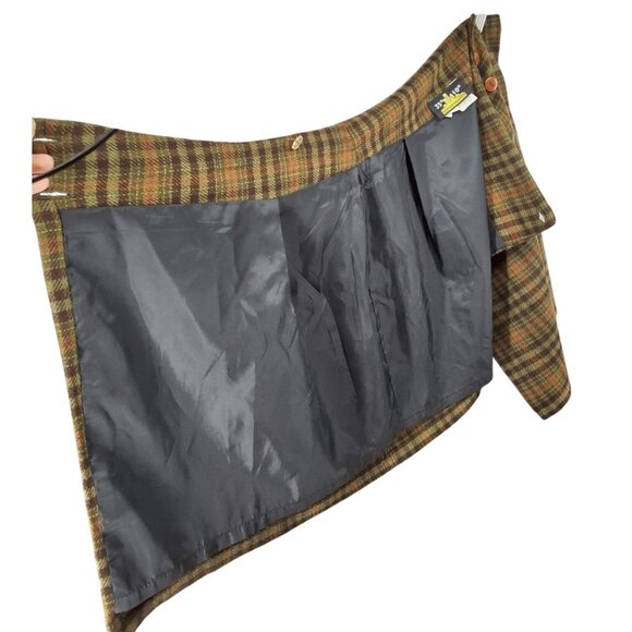 Vintage Wool Blend Plaid Mini Skirt Wrap Style 11 - Picture 7 of 7